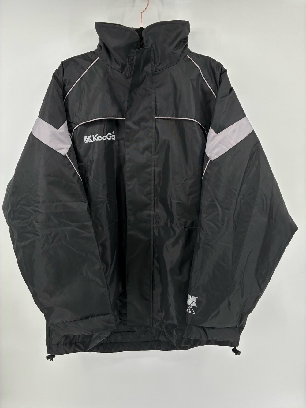 Black Men's Waterproof Jacket with Grey Accents Kooga Rugby